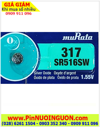 MuRata SR516SW _Pin 317; Pin đồng hồ 1.55v Silver Oxide MuRata SR516SW _Pin 317